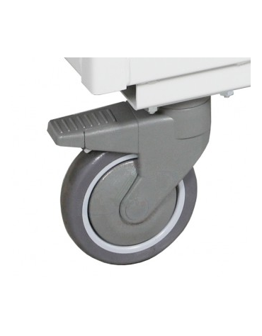 Pianale office grande - 4 ruote girevoli in gomma, 2 con freno Ø cm 12,5 - cm 60x90