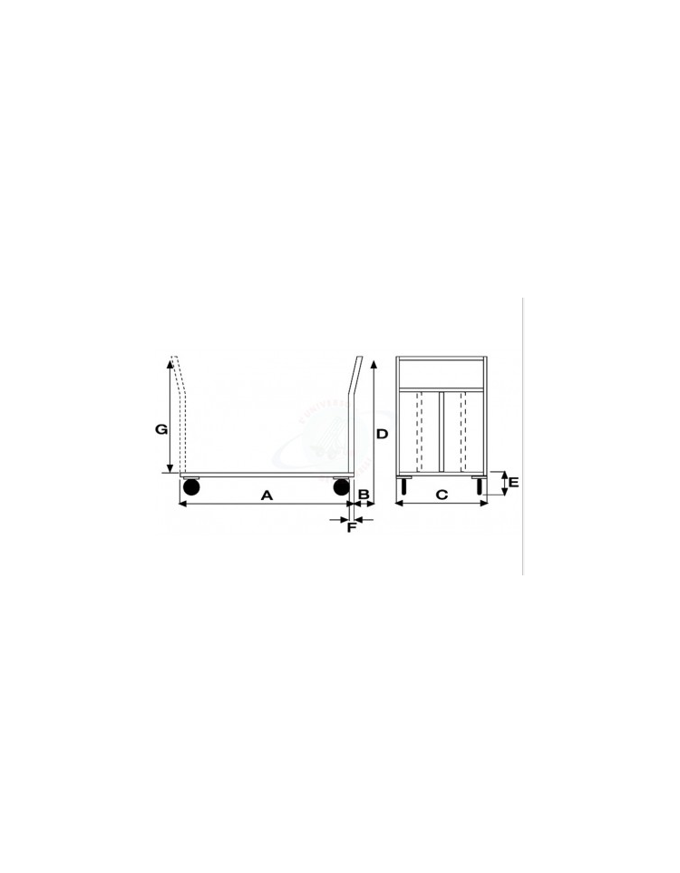 Pianale Grande mm 600x900 con 4 ruote girevoli