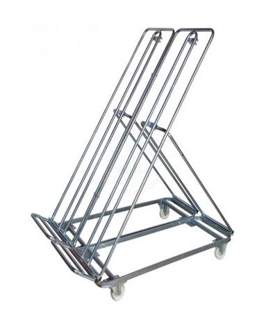 Espositore ortofrutta verniciato - 4 ruote (2 fisse - 2 girevoli con freno) nylon bianco Ø cm 10 - cm 970x1300x1255h