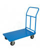 Carrello con pianale in lamiera - manico pieghevole - 4 ruote girevoli in gomma piena Ø cm 12,5 - piano cm 50x80