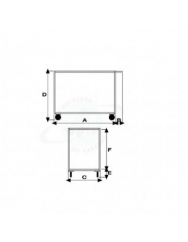 Carrello portatutto a 2 piani, lamiera 20/10 alta portata 4 ruote ( 2 fisse - 2 girevoli) gomma piena Ø cm 14 - cm 60x90x87h