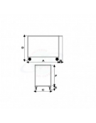 Carrello portatutto a 2 piani, lamiera 20/10, 4 ruote ( 2 fisse - 2 girevoli) gomma piena, 2 con freno Ø cm 14 - cm 60x90x87h