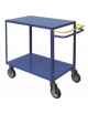 Carrello portatutto 2 piani con freno normalmente attivo - 4 ruote (2 fisse - 2 girevoli) gomma piena Ø cm 15 - cm 90x60x85h