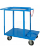 Carrello saldatrice con porta bombole posteriore - 4 ruote Ø cm 14 (2 fisse - 2 girevoli con freno) - cm 60x103x83h