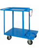 Carrello saldatrice con doppio porta bombola posteriore - 4 ruote Ø cm 14 (2 fisse - 2 girevoli con freno) - cm 60x103x83h