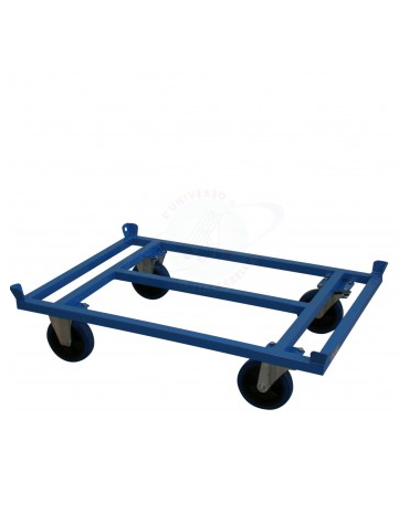 Carrello Porta Pallet Basso - Freno Stazionamento con ruote elastiche alta postata - cm 125x85x32h