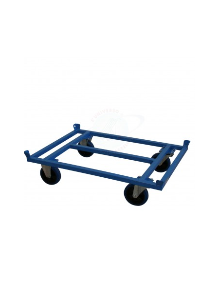 Carrello Porta Pallet Basso - Freno Stazionamento con ruote elastiche alta postata - cm 125x85x32h