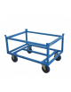 Carrello Porta Pallet Alto  - 4 ruote in gomma elastica blu cm Ø20 (2 fisse + 2 girevoli) cm 125,5x85,5x71h