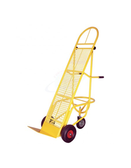 Carrello "Bicicletta" portacasse con altezza regolabile, rete di appoggio - 2 ruote ANTIFORATURA Ø cm 26 - cm 190x49x225h