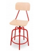 SGABELLO GIREVOLE CON SCHIENALE -  CON SEDILE E SCHIENALE IN LEGNO DI FAGGIO - CONFORME AI CAM