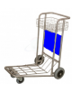 Carrello portabagagli compenetrabile cromato piano in rete e cestello cromato - cm 62x95x100h