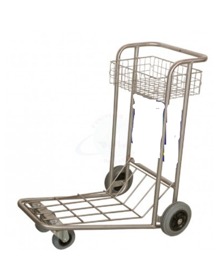 Carrello portabagagli compenetrabile zincato e verniciato - cesto In rete -  cm 62x95x100h