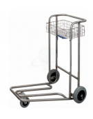 Carrello portabagagli compenetrabile zincato struttura in tubolare a tre ruote cestello zincato e verniciato - cm 62x95x100h