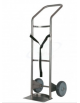 Carrello portabombola lt.40 acciaio inox monoposto 2 ruote gomma grigia Ø cm 20 - cm 45x125