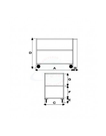 Carrello 3 piani in acciaio inox AISI 304 - 4 ruote girevoli - piano cm 60x90 - Portata Kg 300 Carrello 3 piani in acciaio inox AISI 304 - 4 ruote girevoli - piano cm 60x90 - Portata Kg 300