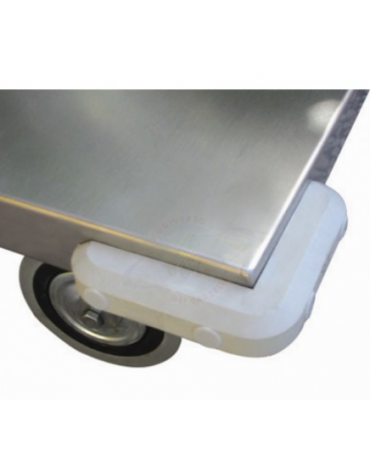 Carrello 3 vasche in acciaio inox AISI304 - 4 ruote girevoli (2 con freno) - piano cm 60x90 - Portata Kg 300