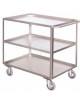 Carrello a 3 piani con struttura acciaio inox AISI304 - 4 ruote (2 girevoli) - piano cm 50x80 - Portata Kg 250