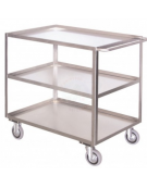 Carrello portatutto a 3 piani in Acciaio Inox AISI 304 - 4 ruote (2 girevoli con freno) Ø cm 12,5 - piano cm 50x80