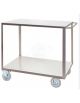 Carrello portatutto a 2 ripiani, in acciaio Inox AISI 304 - 4 ruote (2 fisse - 2 girevoli con freno) - piano cm 60x90