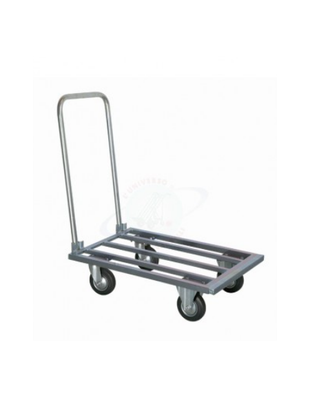 Carrello a pianale allungabile in acciaio alimentare AISI 304 4 ruote(2 fisse 2 girevoli) Ø cm 12,5 - cm max 50x105x105h