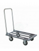 Carrello a pianale allungabile in acciaio alimentare AISI 304 4 ruote (2 fisse 2 girevoli) Ø cm 12,5 - cm max 50x105x105h