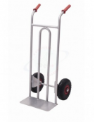 Carrello portacasse in acciaio inox AISI 304, 2 ruote pneumatiche antiforatura cerchio nylon Ø cm 26 - cm 49x110