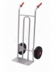 Carrello portacasse in acciaio inox AISI 304, 2 ruote pneumatiche antiforatura cerchio nylon Ø cm 26 - cm 49x110