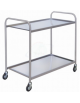 Carrello di servizio a 2 ripiani stampati in acciaio - Portata kg 100 - 4 ruote in gomma girevoli - cm 91x57x96,5h