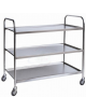 Carrello di servizio a 3 ripiani in acciaio AISI 304 - Portata kg 100 - 4 ruote girevoli 2 con freno - cm 111x57x96h