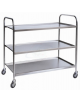 Carrello di servizio a 3 ripiani in acciaio AISI 304 - Portata kg 100 - 4 ruote in gomma girevoli - cm 92x58x96,5h