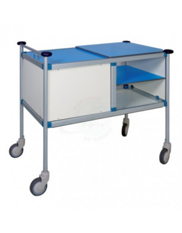 Carrello porta radiografie e cartelle cliniche 40 posti 4 ruote girevoli gomma Ø cm 12 - cm 115x66x95h