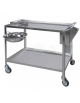 Carrello per medicazioni in acciaio INOX AISI 304, 2 ripiani, 4 ruote girevoli Ø CM 10 - CM 90x60x85h