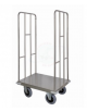 Carrello trasporto universale 2 sponde in tubolare acciaio AISI304 - 4 ruote (2 fisse-2 c/freno stazionamento) - cm 105x75x170h