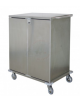 Carrello container biancheria doppia anta in acciaio inox AISI 304 - 4 ruote cm Ø20 (2 con freno) - cm 123x75x134h