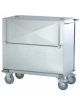 Carrello container trasporto sacchi, anta a ribalta in acciaio AISI304 - 4 ruote antitraccia (2 con freno) - cm 133x65x125h
