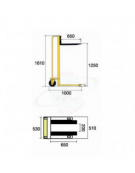 Sollevatore ad arganello con frizione incorporata arresto automatico, sollevamento max cm 120 - cm 100x66x161h