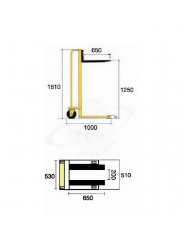 Sollevatore ad arganello con frizione incorporata arresto automatico, sollevamento max cm 120 - cm 100x66x161h