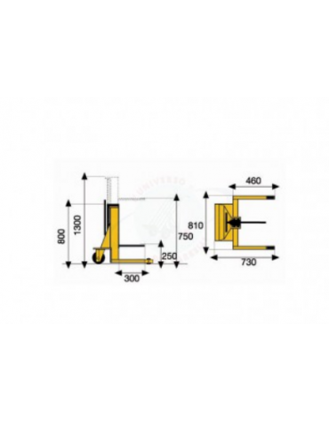 Sollevatore manuale a pompa idraulica per sollevamento bobina  - cm 81x73x80h