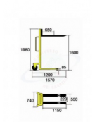 Sollevatore manuale, lunghezza cm 157 - sollevamento cm 160 - cm 157x74x198h