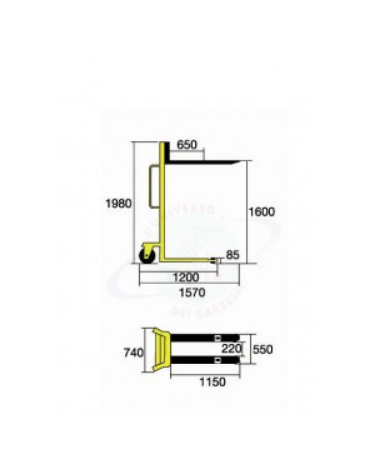 Sollevatore manuale, lunghezza cm 157 - sollevamento cm 160 - cm 157x74x198h