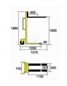 Sollevatore manuale forche regolabili - sollevamento cm 160 - cm 157x74x198h