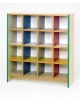 ARMADIO CASELLARIO IN LEGNO 16 CASELLE A GIORNO CON VARIAZIONE COLORI - CM 100X40X110H