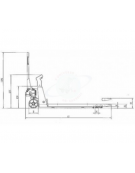 Transpallet pesatore con display LCD a 4 cifre - auto zero, tara, lordo/netto, mem. ultima pesata, contapezzi - Portata kg 2000