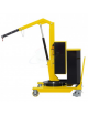 Carrello gru elettrica idraulica zavorrata, girevole a 360° - 4 Ruote (2 girevoli c/freno) portata Kg 500 - Sbraccio max cm 136