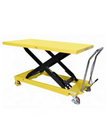 Piattaforma carrellata "large" 500 Kg. - piano cm 160x81 - ruote in poliuretano Ø cm 12,5 di cui  2 girevoli con freno