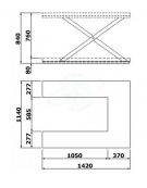 Piattaforma elettro-idraulica a U, extrabassa per pallets - piano cm 114x142 - portata Kg.1000 - Altezza Sollevamento cm 84