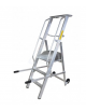 Scala a palchetto a 3 gradini con pedana di lavoro - altezza piano cm 75 - Parapetto da cm 100