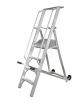 Scala a palchetto a 4 gradini con pedana di lavoro 3+1 - altezza piano cm 100 - Parapetto da cm 100