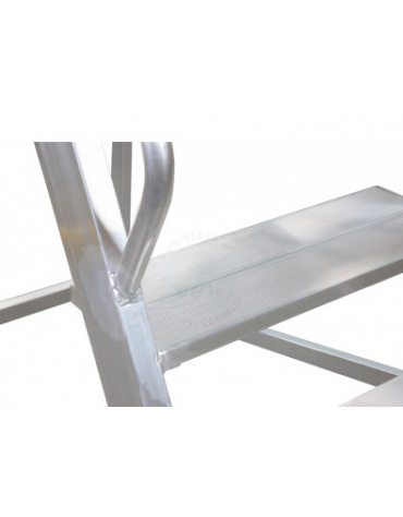 Scala a palchetto a 4 gradini con pedana di lavoro 3+1 - altezza piano cm 100 - Parapetto da cm 100
