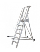Scala a palchetto a 6 gradini con pedana di lavoro 5+1 - altezza piano cm 150 - Dimensione chiusa cm 80x45x280h